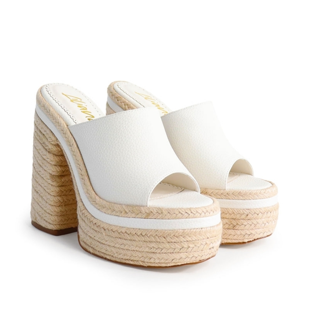 Liliana DIXIE-1 OPEN TOE ESPADRILLE PLATFORM HEEL  Size 10  NWOT  OBO